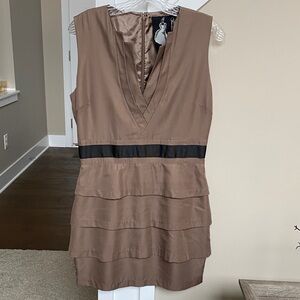 Twelve by Twelve Milk Chocolate Brown Layered Mini Dress